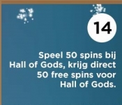 50 free spins voor Hall of Gods